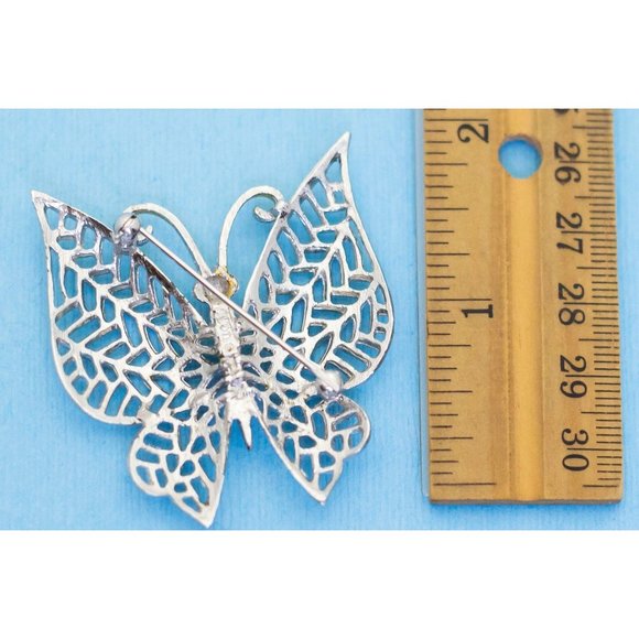 Vintage Silver Tone Butterfly Brooch by Avon - N29 - Picture 2 of 2